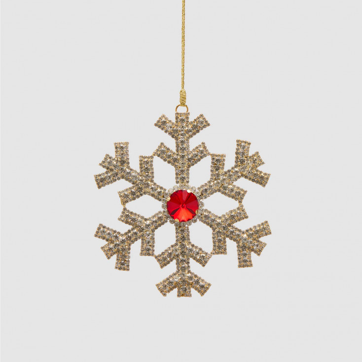 Addobbo per albero di natale con fiocco di neve