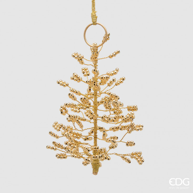 Addobbo per albero di natale pino con perline h.15