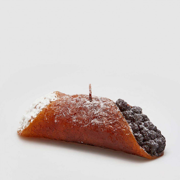 Set 2 pezzi Candela natalizia a forma di cannolo siciliano