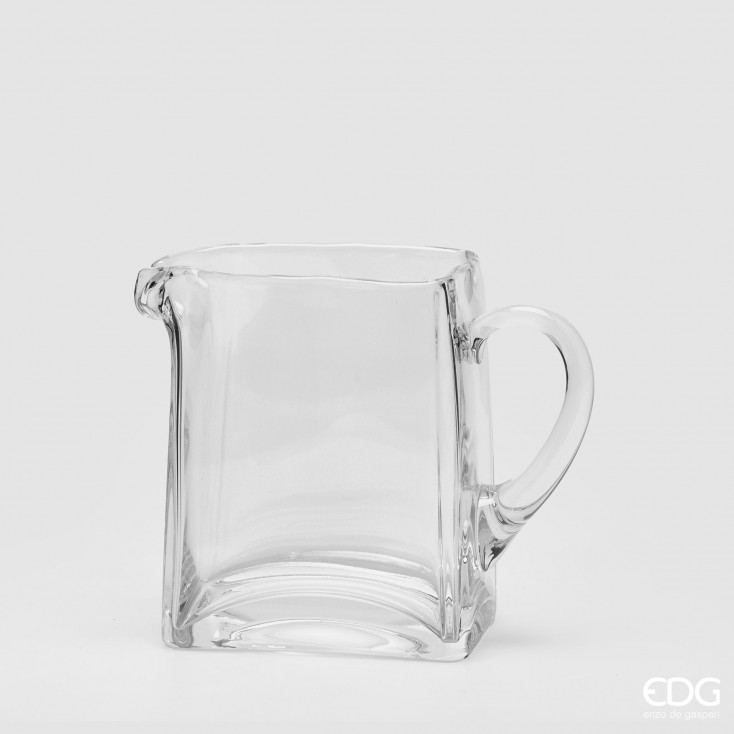 Caraffa quadrata con manico in vetro
