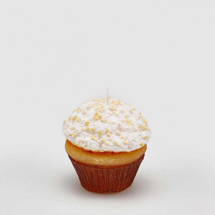 Decorazione natalizia Candela a forma cupcake set 2 pezzi
