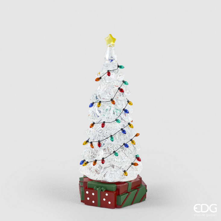 Decorazione natalizia con albero di natale piccolo in resina con led