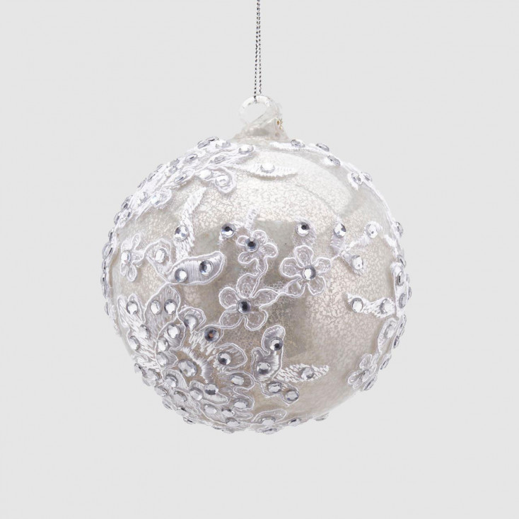 Decorazione natalizia palla in vetro piccola con gemme