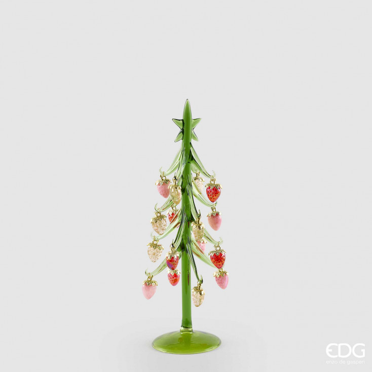 Decorazione natalizia pino con fragole h.32