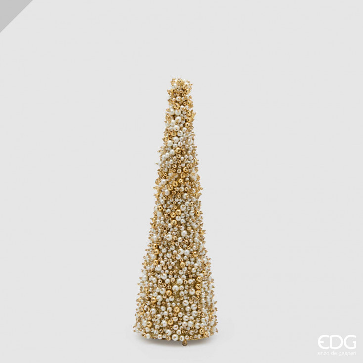Decorazione natalizia pino con perle h.40