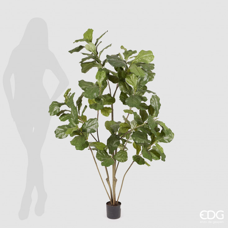 Pianta artificiale con ficus lyrata con vaso grande
