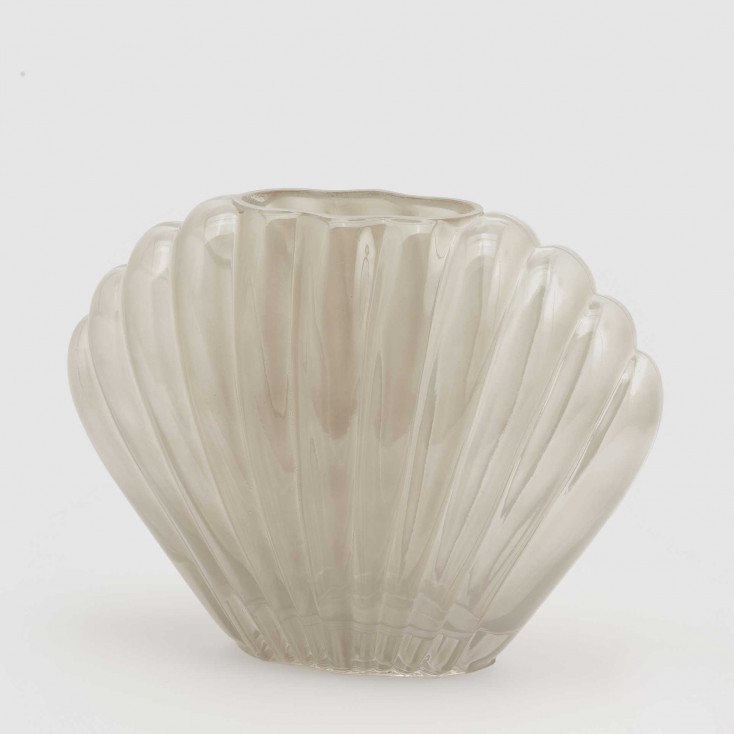 Vaso grande in vetro moderno per arredamento a forma di conchiglia