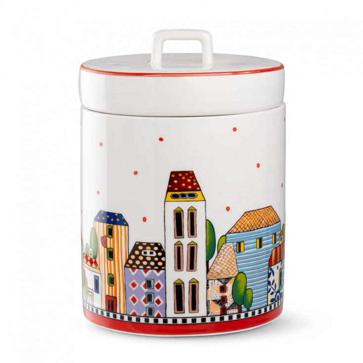Barattolo in ceramica con coperchio