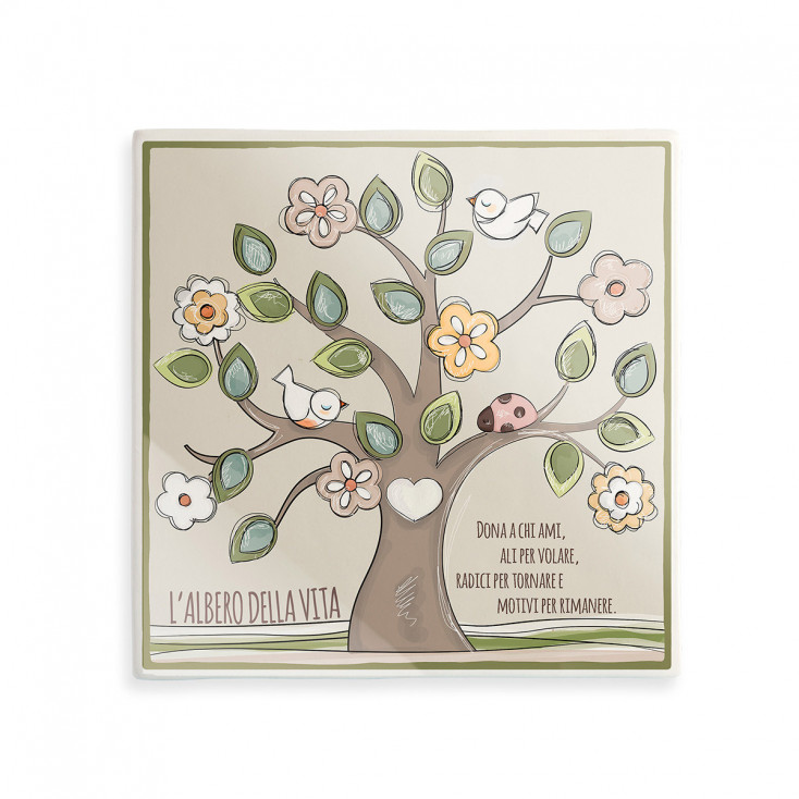 Bomboniera in ceramica con albero della vita