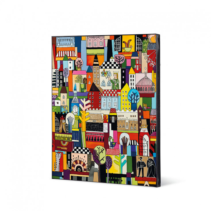 Quadro moderno dipinto a mano "Nella Mia Città"