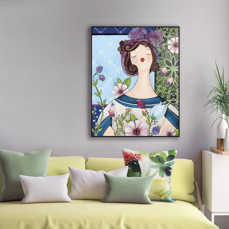 Quadro moderno in tela dipinta a mano "La Dora" 80x100