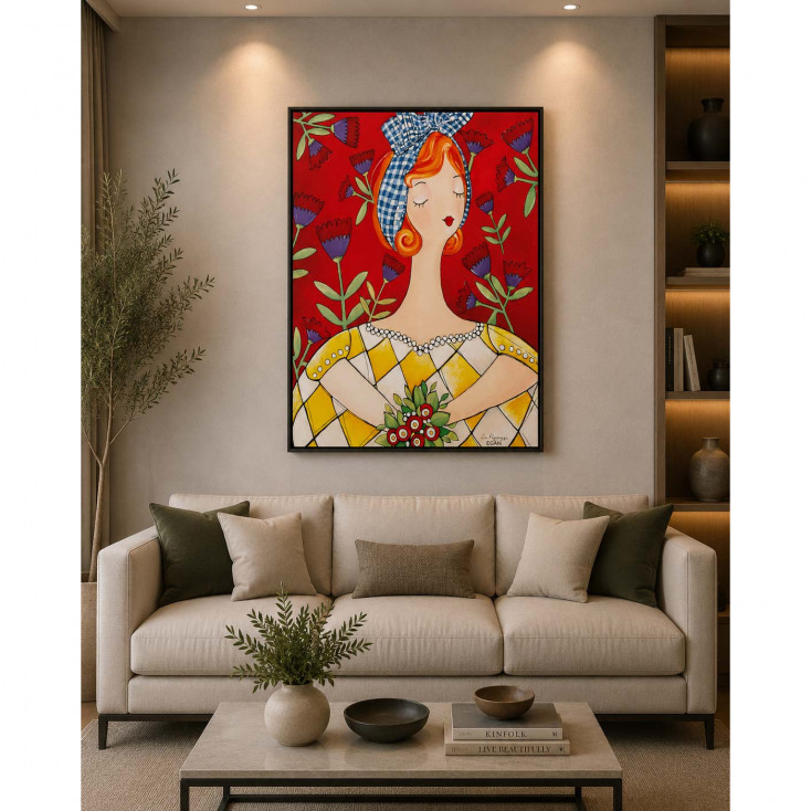 Quadro moderno in tela dipinta a mano "La Pina" 80x100