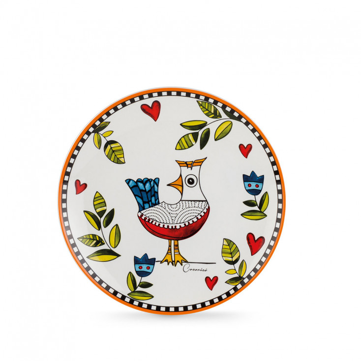 Set 6 piatti da dessert in porcellana dal design moderno