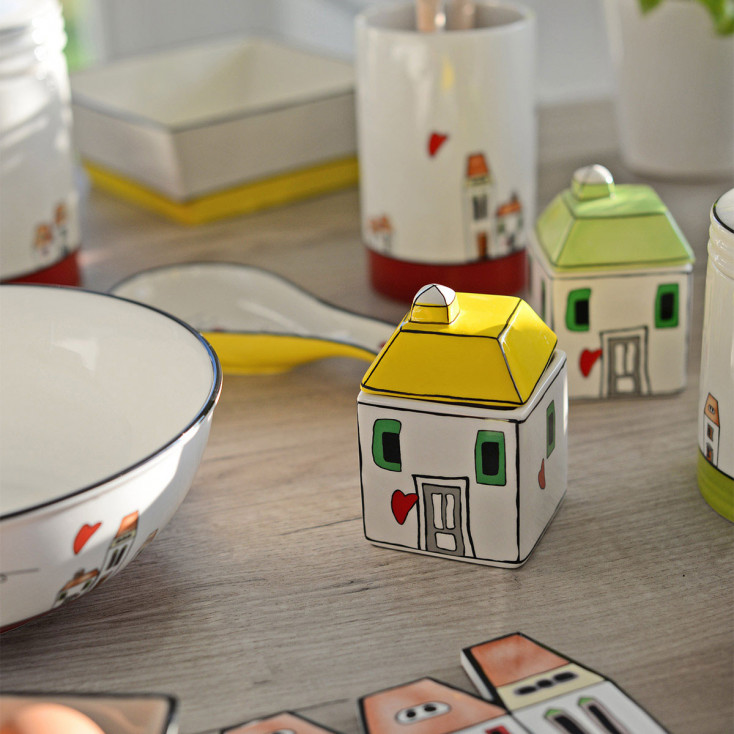 Zuccheriera in ceramica con coperchio