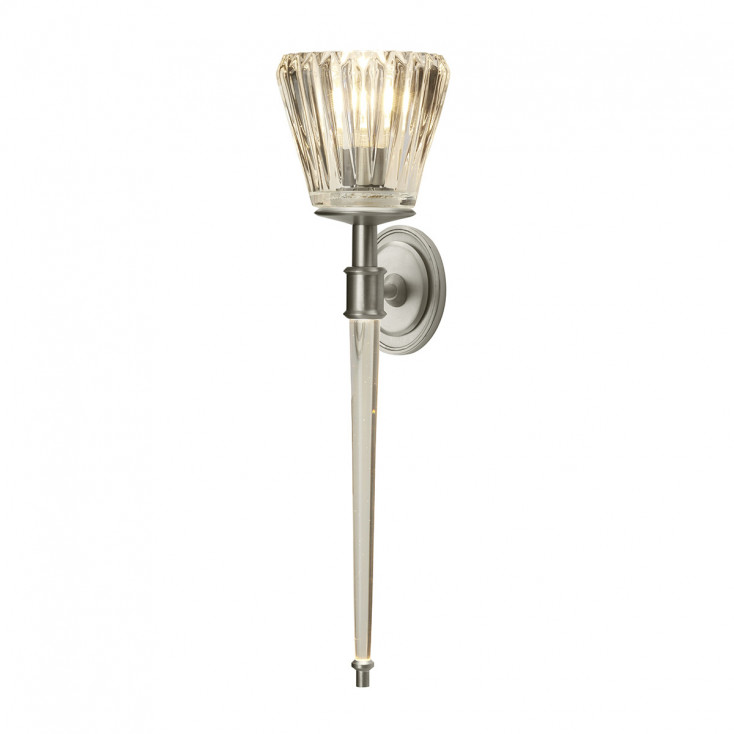 Applique a parete in metallo con diffusore in vetro a LED dal design moderno