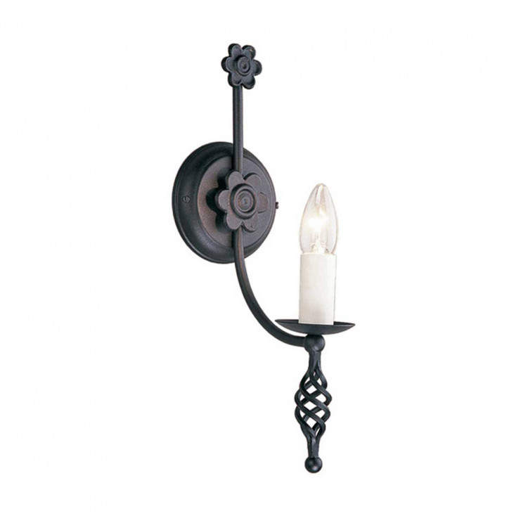 Applique da parete rustica con struttura in acciaio con singolo diffusore