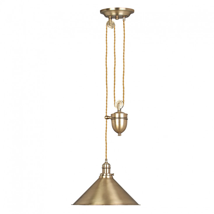 Lampada a sospensione in acciaio con contrappeso dal design industrial