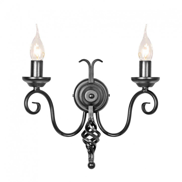 Lampada da parete classica con struttura in acciaio e doppio diffusore