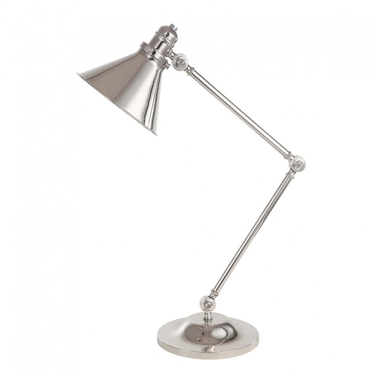Lampada da tavolo dal design industrial struttura e paralume in acciaio