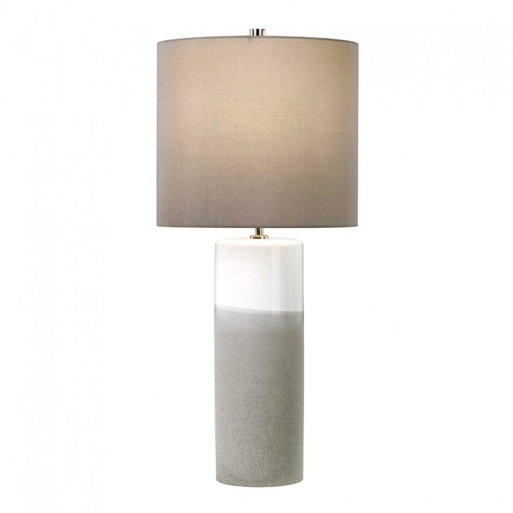 Lampada da tavolo in ceramica e paralume in tessuto dal design moderno