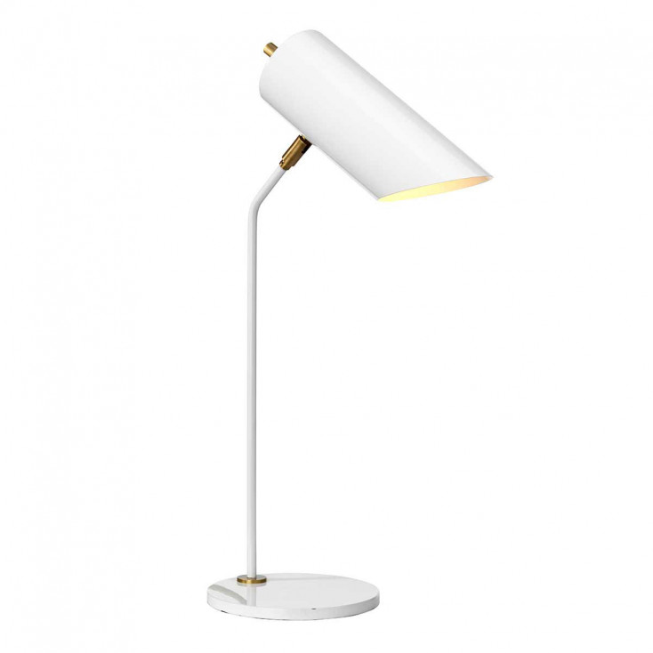 Lampada da tavolo moderna con struttura e paralume orientabile in acciaio