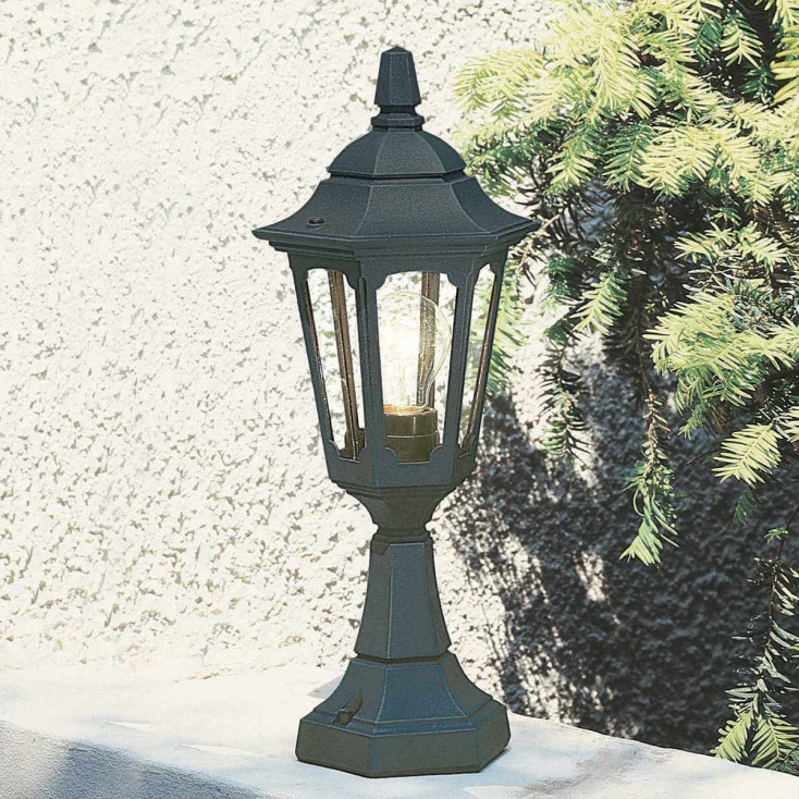 Lampioncino da giardino struttura in alluminio e diffusore in vetro