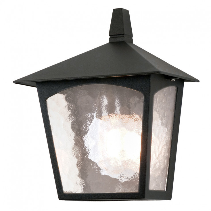 Lanterna a parete dal design rustico con diffusore a 1 luce in vetro