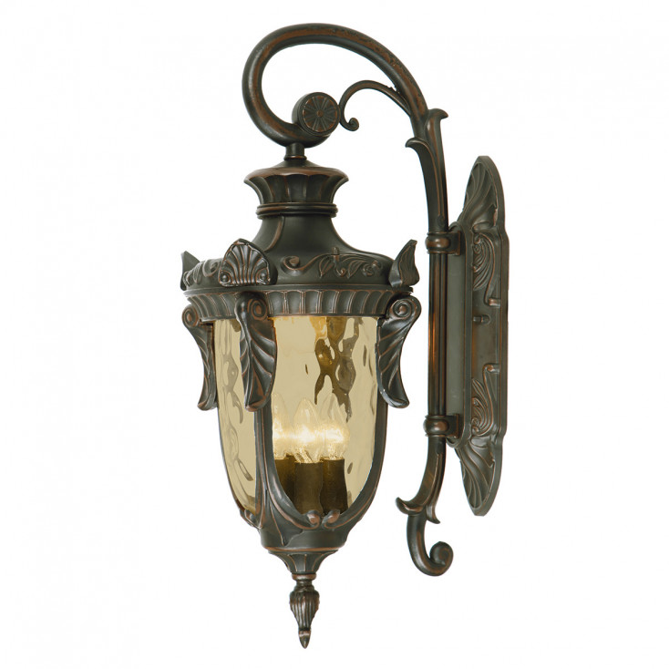 Lanterna da parete grande a 3 luci in bronzo antico illuminazione per giardino