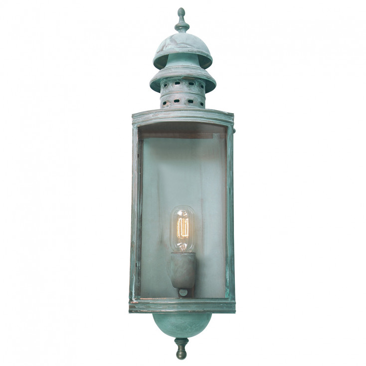 Lanterna da parete per esterni struttura in ottone dal design rustico
