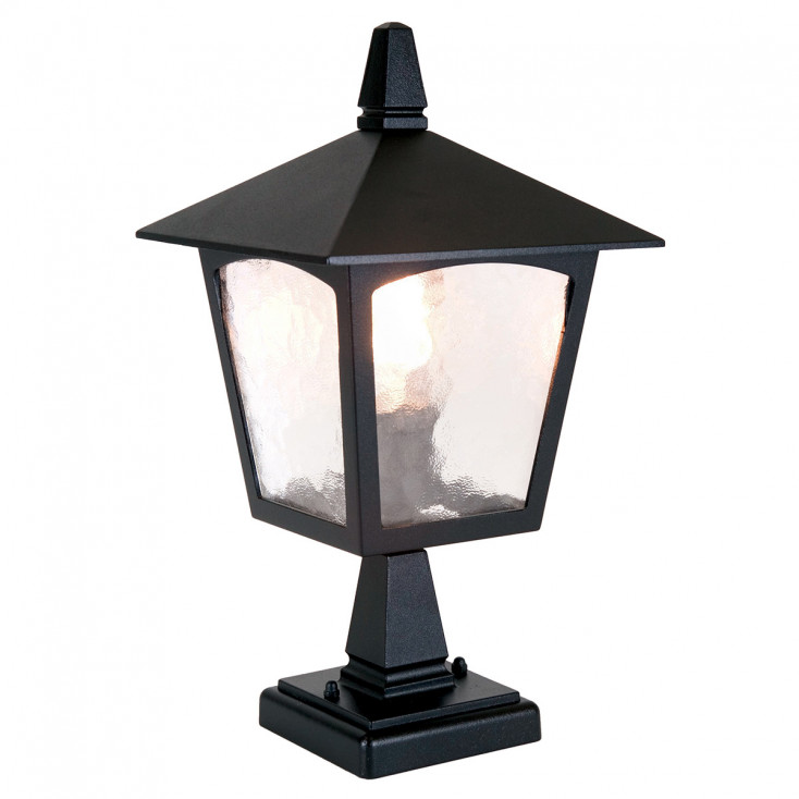 Lampioncino da giardino rustico in alluminio con diffusore in vetro