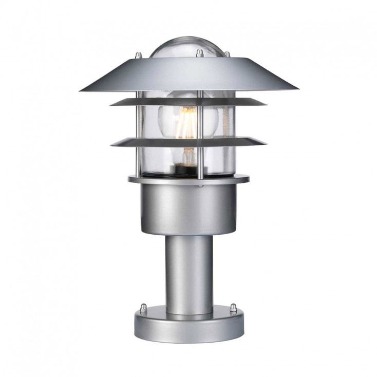 Paletto luce da giardino in acciaio con diffusore in vetro design moderno 