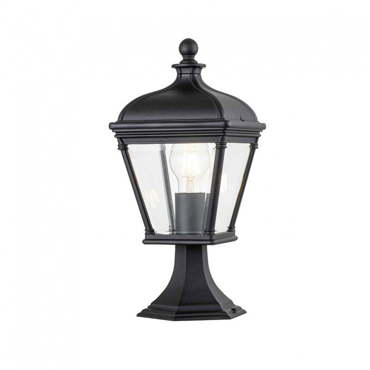 Lampioncino da giardino basso con struttura in alluminio e diffusore in vetro