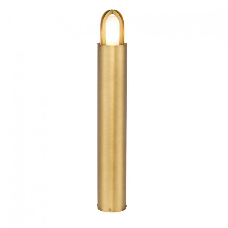 Paletto luce da giardino in ottone design moderno con diffusore in vetro