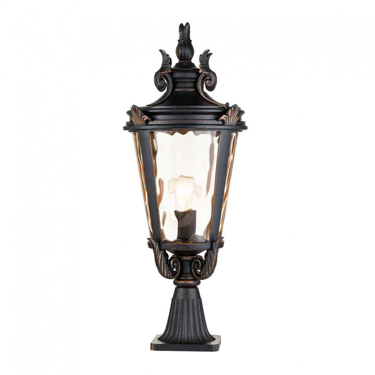 Lampioncino da giardino grande in alluminio e diffusore in vetro