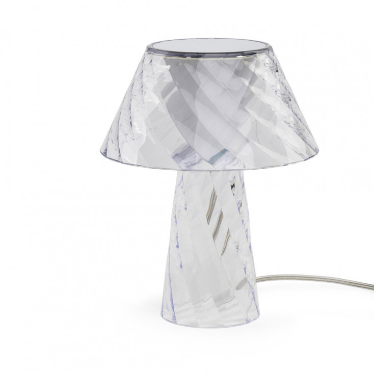 Abatjour da comodino con struttura in plexiglass dal design moderno