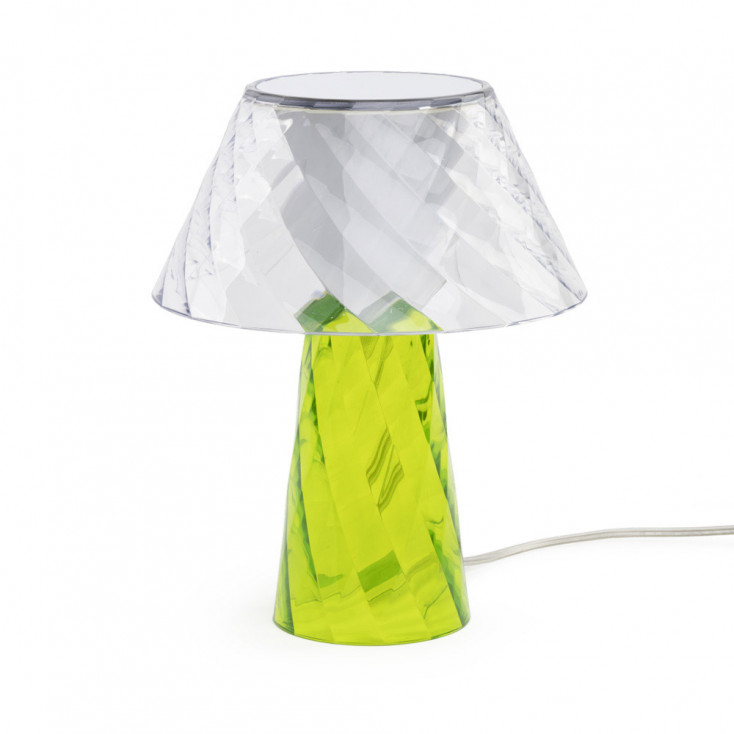 Abatjour da comodino con struttura in plexiglass dal design moderno
