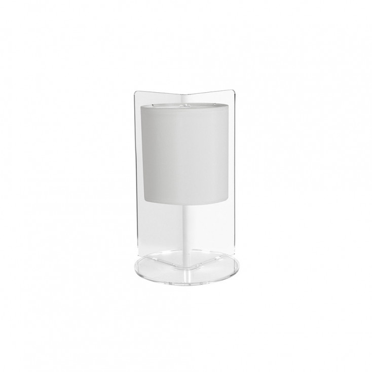 Abat-jour moderna in plexiglass con diffusore in tessuto