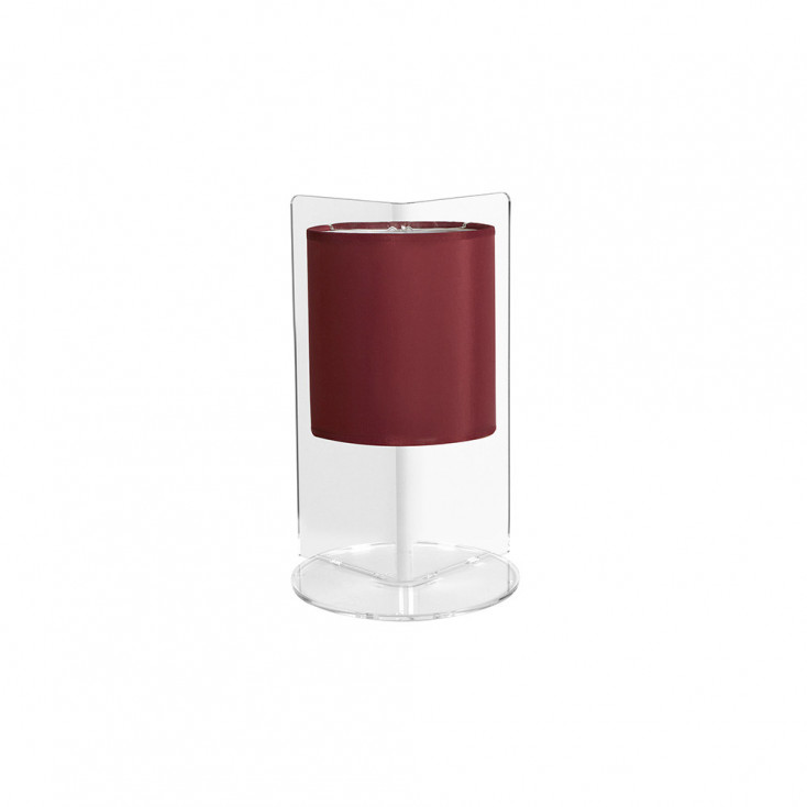 Abat jour moderna in plexiglass con diffusore in tessuto