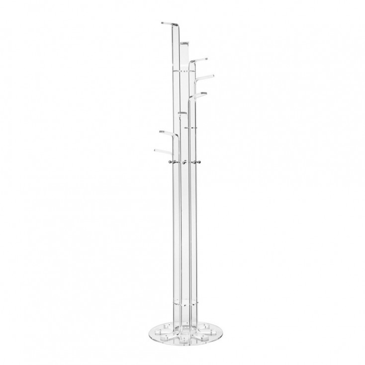 Appendiabiti da terra con struttura in plexiglass dal design moderno