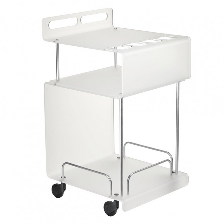 Carrello da cucina su ruote con struttura in plexiglass
