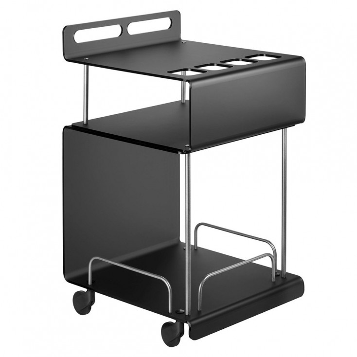 Carrello da cucina su ruote con struttura in plexiglass