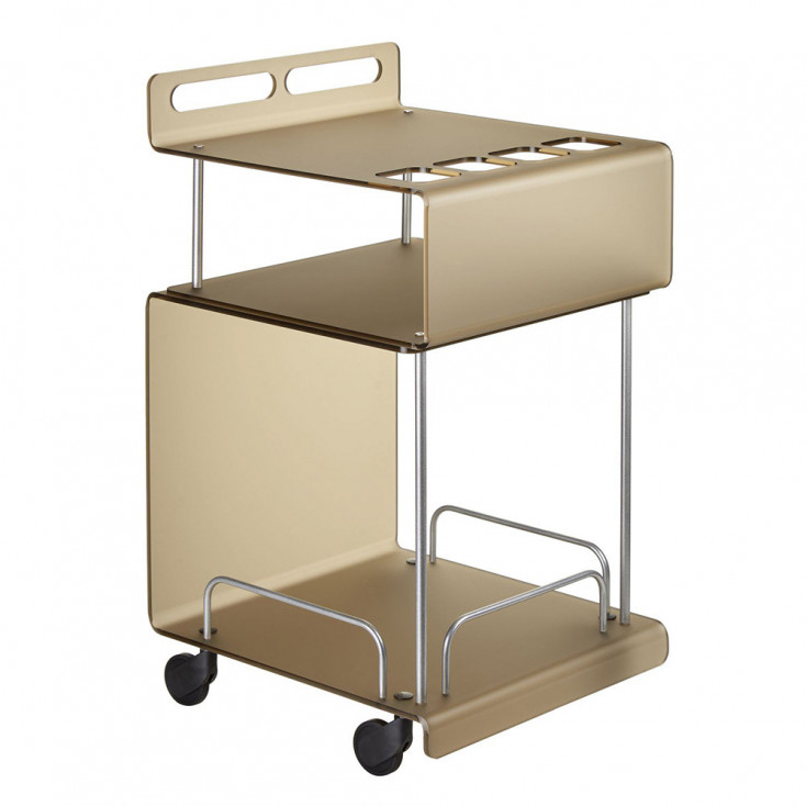 Carrello da cucina su ruote con struttura in plexiglass