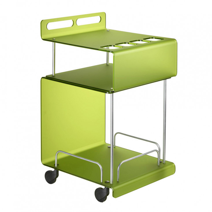 Carrello da cucina su ruote con struttura in plexiglass