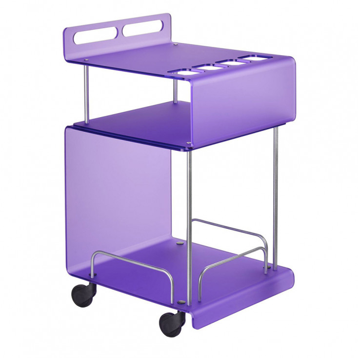 Carrello da cucina su ruote con struttura in plexiglass