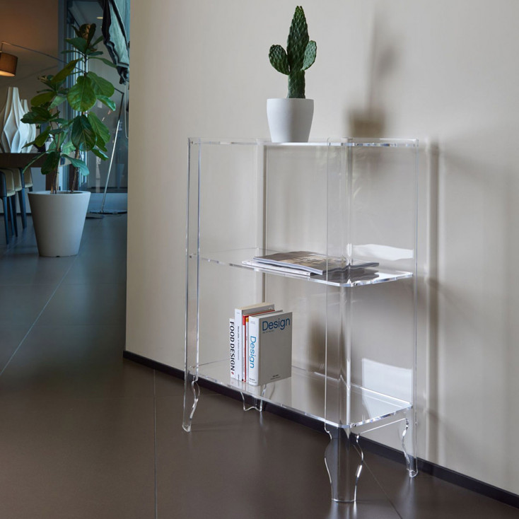 Consolle grande per ingresso in plaxiglass dal design contemporaneo