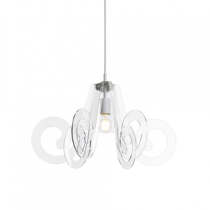 Lampada a sospensione con diffusore in plexiglass grande