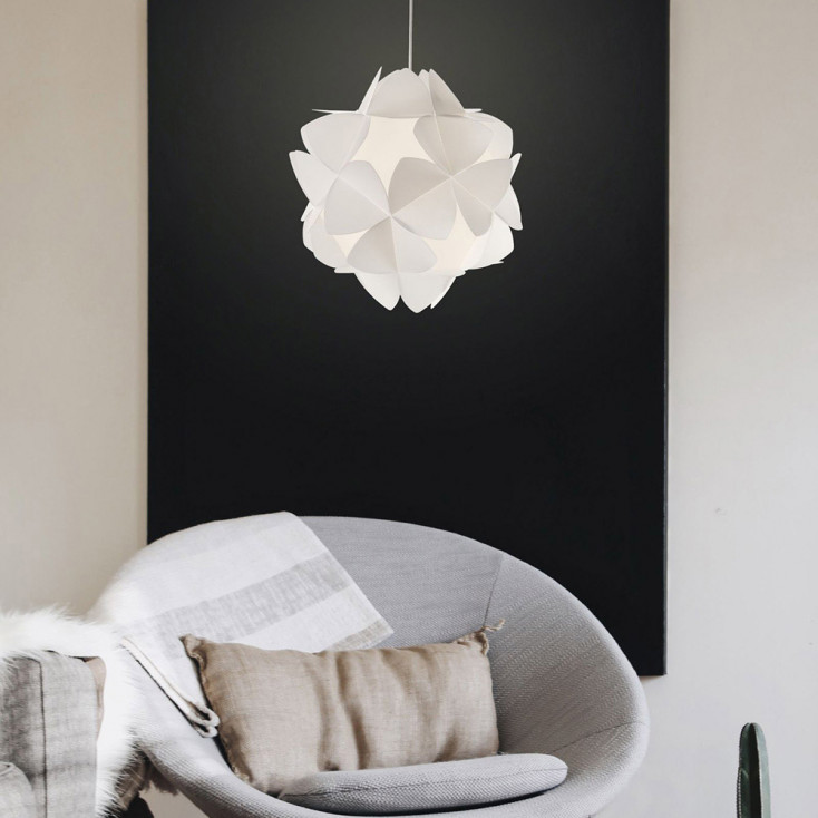 Lampada a sospensione con diffusore in PVC con 1 lampadina