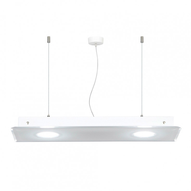 Lampada a sospensione con diffusore rettangolare moderno in plexiglass a 2 luci