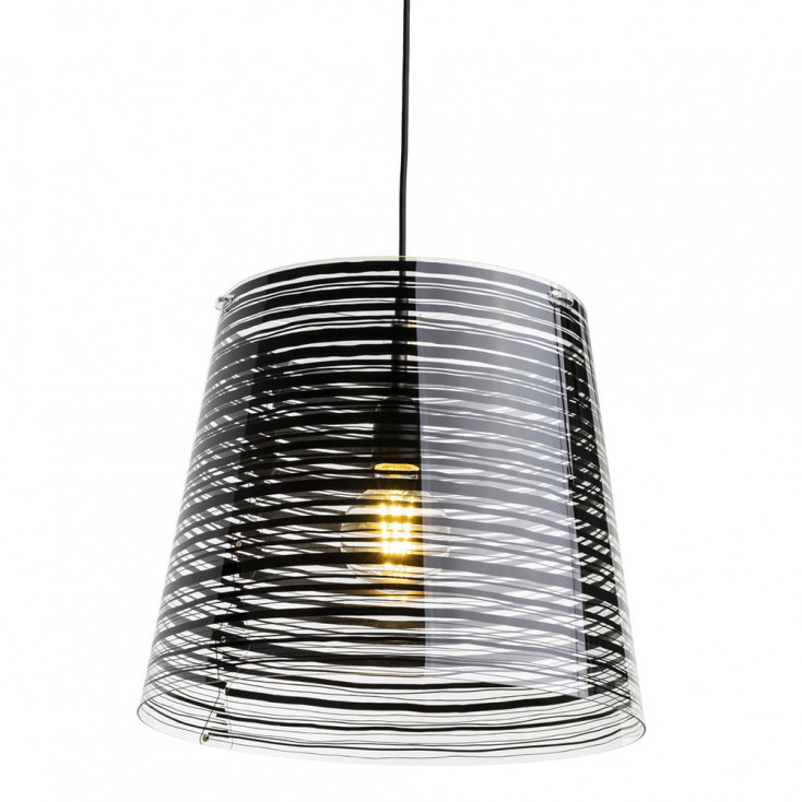 Lampada a sospensione moderna con diffusore a cono in plexiglass grande
