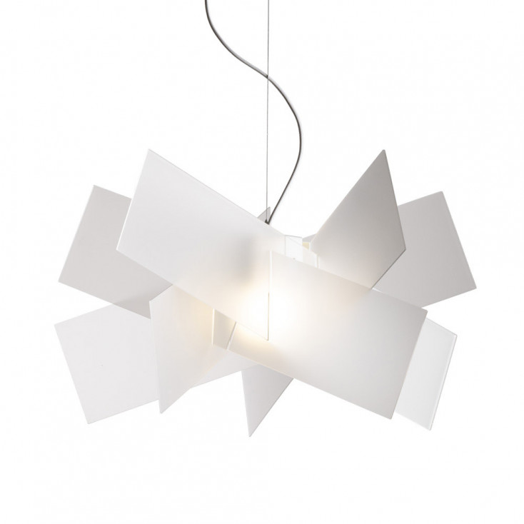 Lampada a sospensione moderna con diffusore in plexiglass grande